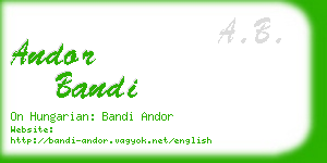 andor bandi business card